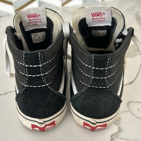 Vans Sk8-Hi Shoes Little Kids Skater Sneakers size 3 Black True white - Picture 5 of 12